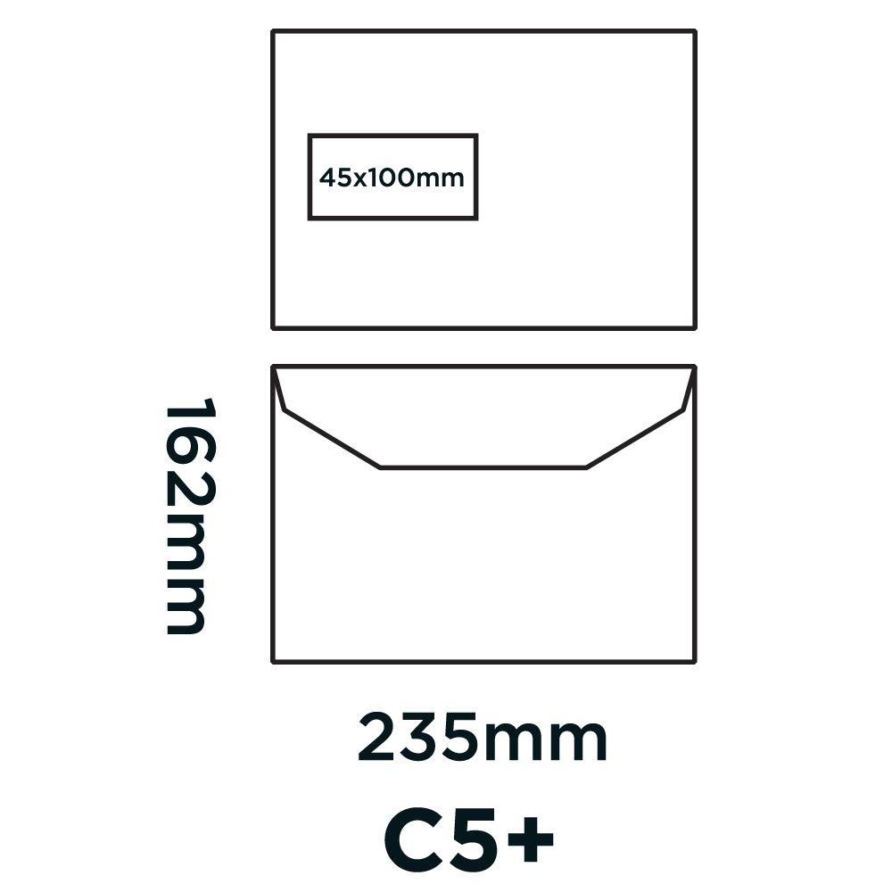 Blake Purely Everyday C5+ 162 x 235 mm 80 gsm Gummed Mailer High Window Envelopes (4409) Manilla - Pack of 500 - Image 2