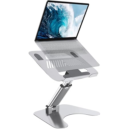 Amazon Co Jp ノートパソコンスタンド 折りたたみ式 Pcスタンド 13段階昇降 スタンディング対応 ノートパソコン 台 ラップデスク 角度 高さ調整 姿勢改善 猫背 腰痛解消 アルミ合金製 滑り止め Ipad Macbook Pro 液タブなど17 3インチまでに対応 文房具 オフィス用品