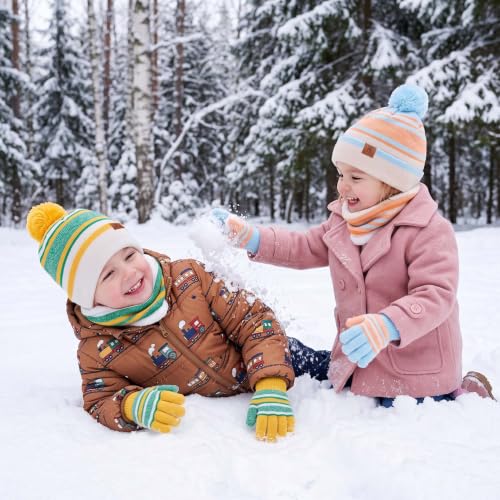 Image of FZ FANTASTIC ZONE Toddler Kids Winter Hats Gloves Scarf Neck Warmer Age 2-7
