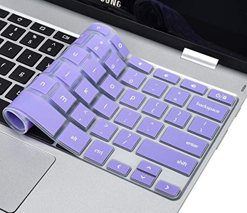 Keyboard Cover Skin For Samsung Chromebook 4 11.6" Xe310Xba-K01Us /K02Us /K03Us, Samsung Galaxy Chromebook Go 14" Xe340Xda Xe345Xda /Samsung Chromebook Plus V2 12.2", Chromebook 15.6" Xe350Xba, Purple #TOP6