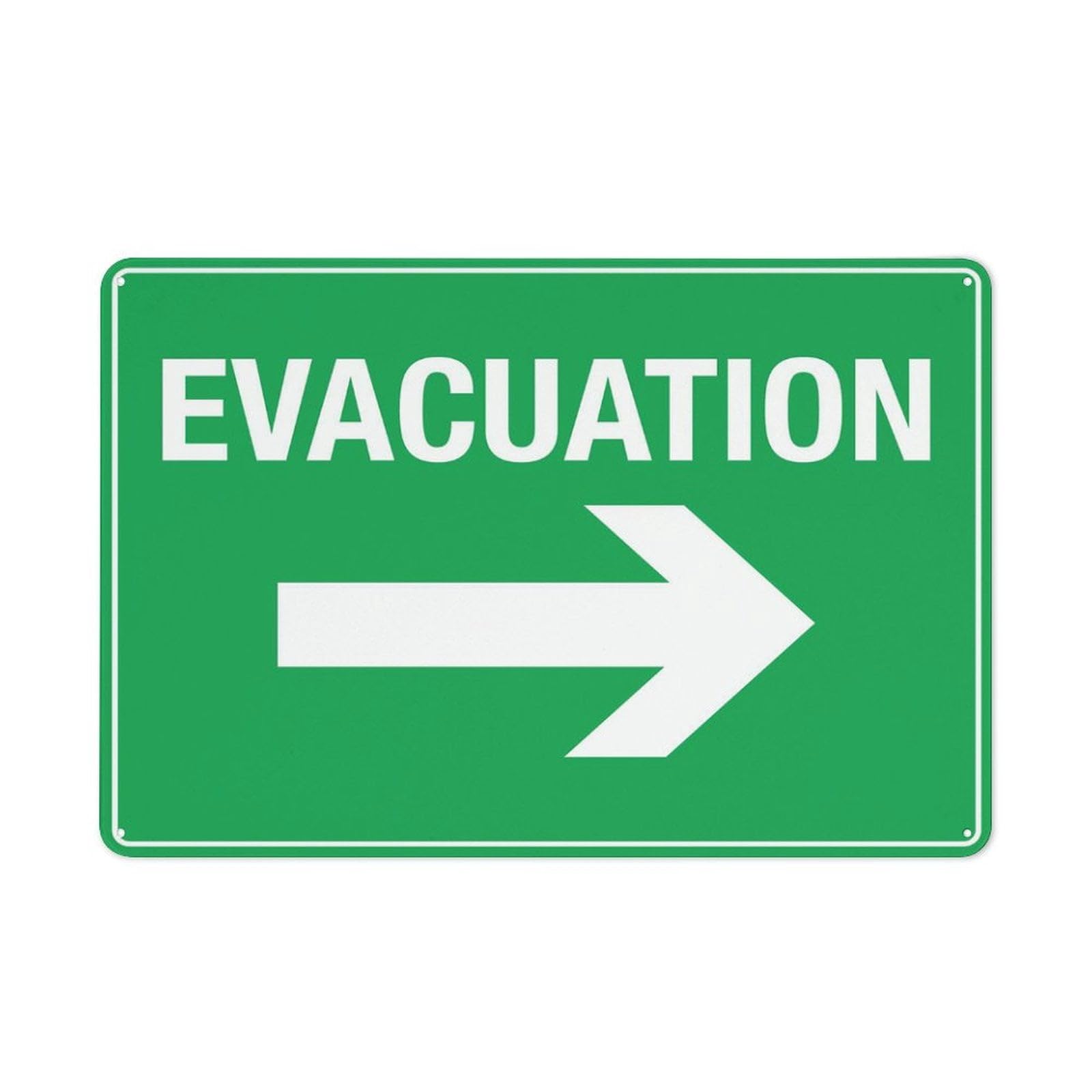 Evacuation Right Arrow Outdoor Sign - UV Printed Rust-Free Aluminum 12"x8" Yard Alert for Home, Business, Driveway