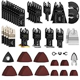 KELIN 120 PCS Multitool Blade Kits Cutting and Sandpaper Oscillating Tool Accessories Universal Oscillating Saw Blades, 11 Types Blades Compatible with Dewalt Bosch Dremel Milwaukee