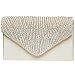 Fashion Road Womens Satin Envelope Evening Clutch Purse Wedding Party Prom Handbags Apricot