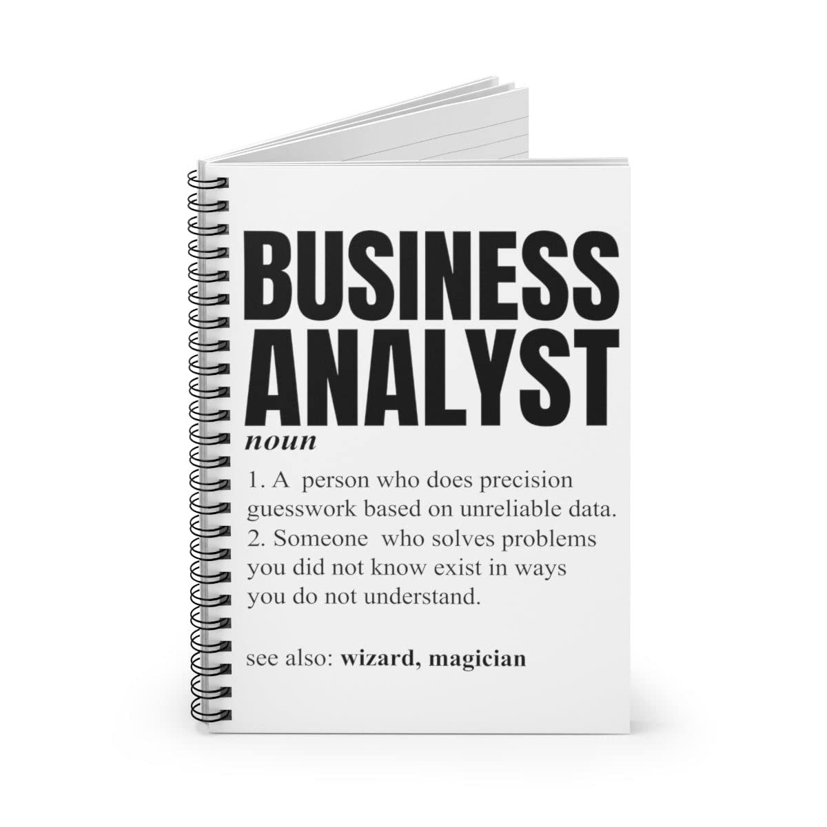 Amazon | スパイラルノート ノベルティ ビジネスアナリスト コミカルな説明 意味 ことわざ 陽気な ワンサイズ | ノート |  文房具・オフィス用品