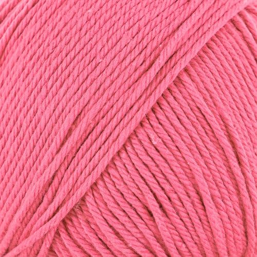 Debbie Bliss 100% Cotton DK Yarn 1.76oz (50g), 92 Yards (84m) - Rose Pink Color Light Worsted Wool for Crochet, Knitting - Machine Washable, Soft Double Knit Yarn for Clothes, Defined Stitches