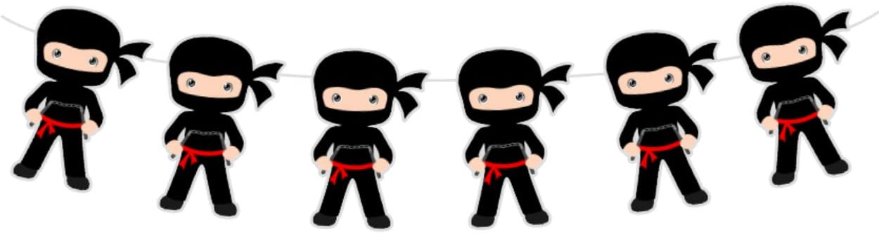 Crafty Cue 5.5" Tall - Ninja Garland, Ninja Banner, Ninja Birthday, Ninja Party, Ninja Party Supplies, Ninja Birthday Decorations, Ninja Photo Prop, Ninja Room Decorations