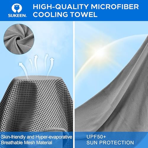 Image of KUEN [4 Pack] Cooling Towel (40 inchx12 inch), Ice Towel, Soft Breathable Chilly Towel, Microfiber Towel for Yoga, Sport, Running, Gym, Workout,Camping, Fitness, Workout & More Activities