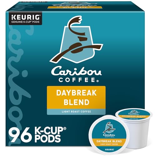 Image of Caribou Coffee Daybreak Blend Keurig Single-Serve K-Cup Pods, Light Roast, 24 Pods Per Pack, Case Of 4 Packs