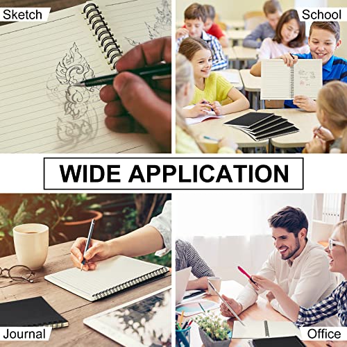 Image of Yahenda 54 Pcs Spiral Notebook Bulk A5 Journal Lined 8.3'' x 5.5'' Writing Composition Paper Small Notepad Subject Notebook for Students Office Business Back to School Supplies (Black)