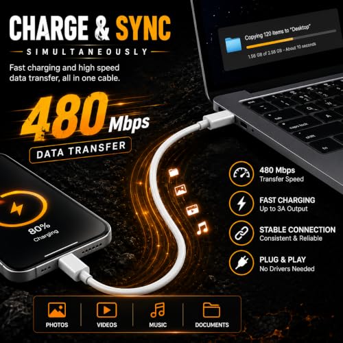 Image of Maxonar 27W Type C to Lightning Fast Charging Cable With High-Speed Data Transfer Compatible with iPhone 14 /14 Pro / 14 Pro Max / 13 /13 Pro / 13 ProMax / 12 /11 /XR /XS /X /8 S