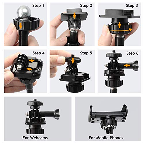 Yeglg Webcam Mount Phone Holder, Flexible Adjustable Gooseneck Desktop Webcam Stand Holder - Image 2