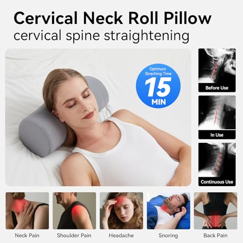 Cervical Roll Pillow with Cooling Gel Cover - image 4