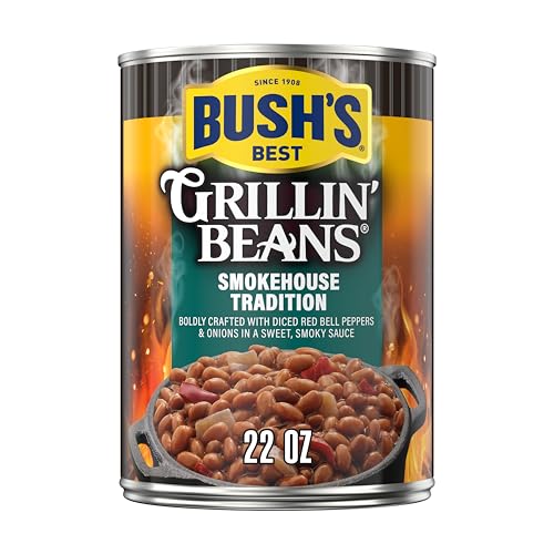 Image of Bush's Best Smokehouse Tradition Grillin' Beans, 22 Oz | Canned Beans, Source of Plant Based Protein and Fiber, Gluten Free