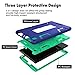 All-New Amazon Kindle Fire HD 8 (2017 7th Generation) Case,XIQI Three Layer Hybrid Rugged Heavy duty Shockproof Anti-Slip Case Cover for Fire HD 8 Tablet(2017),Navy Blue/Green