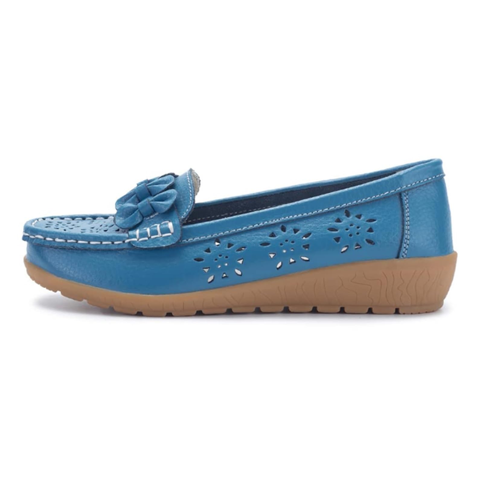 Mocassini Estivi Casual Traspiranti in Pelle Antiscivolo per Donna, Scarpe Comode da Lavoro per Infermiere Non Affaticanti Piatte per Infermieri, Medici, Ospedali, Ristoranti