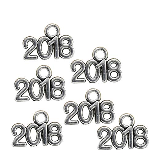 BESTOYARD Mini 2018 Charms Pendant for DIY Crafting Christmas Jewelry Making Accessory 100pcs