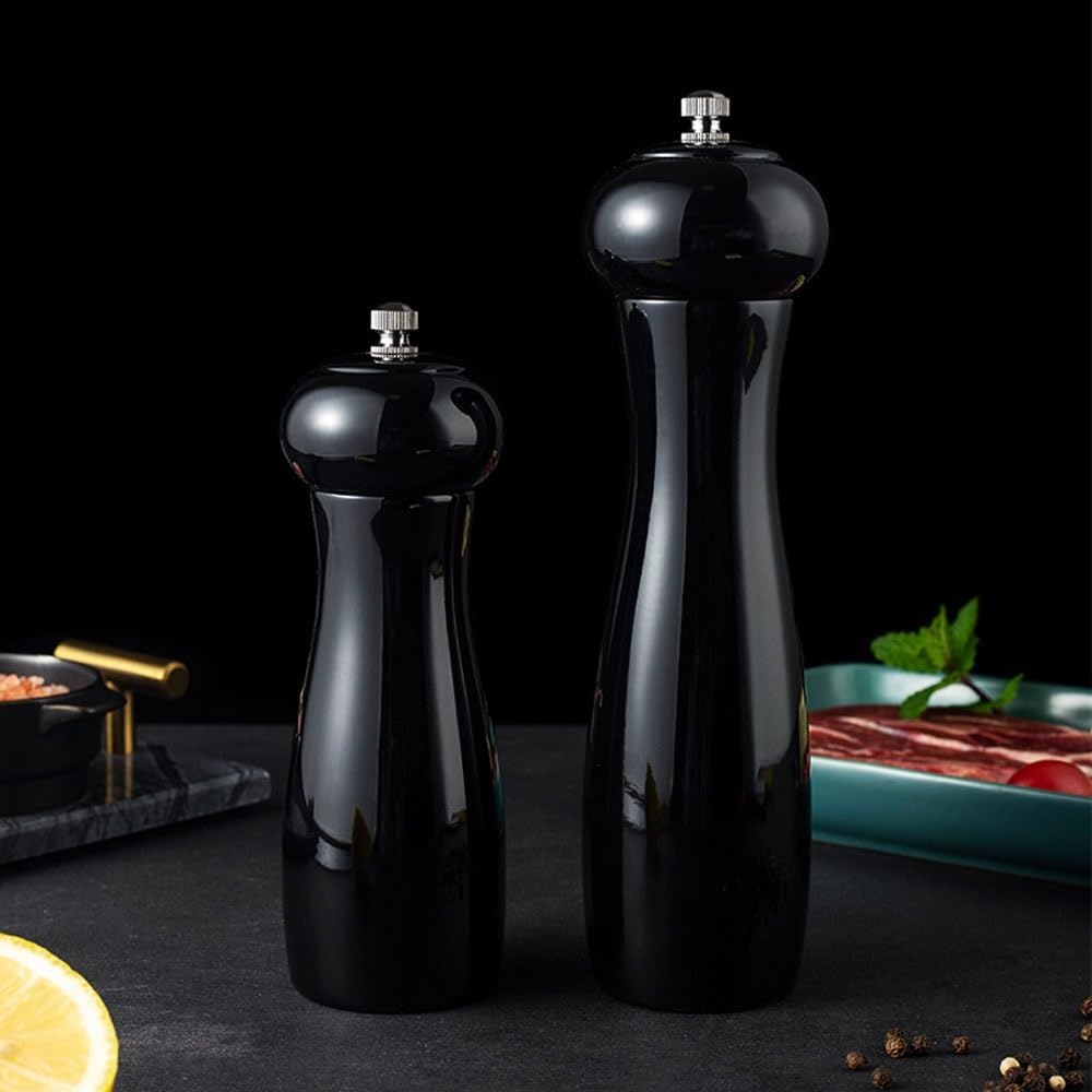 Manual Salt and Pepper Mills, Salt and Pepper Grinder Mills Sets with Adjustable Ceramic Grinding Mechanism, Refillable Manual Pepper Mill Grinder for Home Cooks