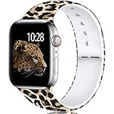 Laffav Compatible with Apple Watch Band 40mm 38mm for Women Men, Classic Leopard, M/L