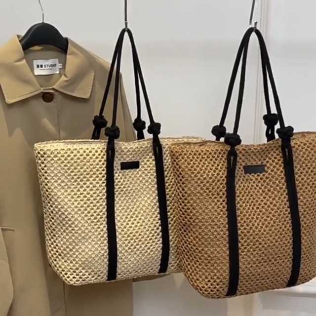 Bolso Tote Grande de Paja para Mujer Verano 2025 miniatura 7