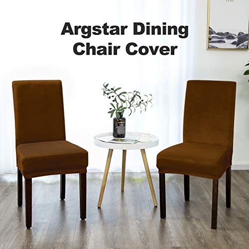 Pacote com 2 capas de cadeira de veludo super macias Argstar para cadeira de jantar, conjunto de 2 p
