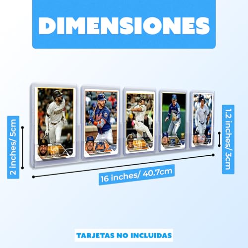 Tapeera 20-Pack PET Baseball Card Display Case - Hold Up to 120 Cards Wall Mount - Sleeved Card and Toploader Display - Sport Card Trading Card Display Rack - for Polaroid Instax Display