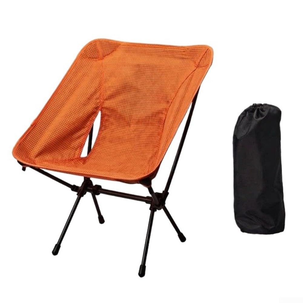 Silla ultraligera Moon 850g 7075 de aluminio para pesca (silla - naranja)
