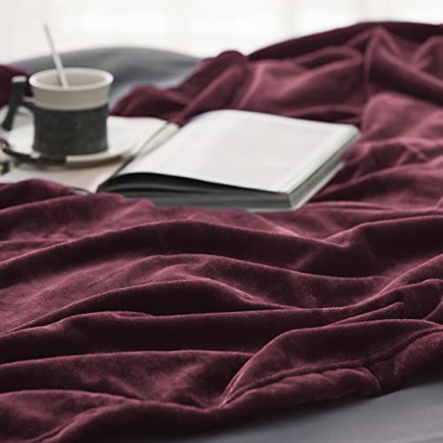 Image of Bedsure GentleSoft Fleece Blankets Queen Size Red - Bed Blanket Soft Lightweight Plush Fuzzy Cozy Luxury Microfiber, 90x90 inches
