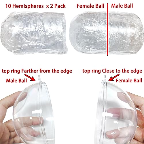 Jishi 10Pk Clear Plastic Fillable Ornaments For Crafts 80Mm Christmas Ornaments Balls thumb #2