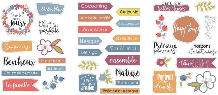 Chipboard Stickers - Nature Colours - 3 Sheets