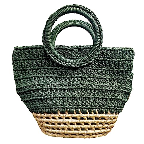 Bolsa Pastel Feminina Com Alça de Ombro Artesanal - semipalha (VERDE)
