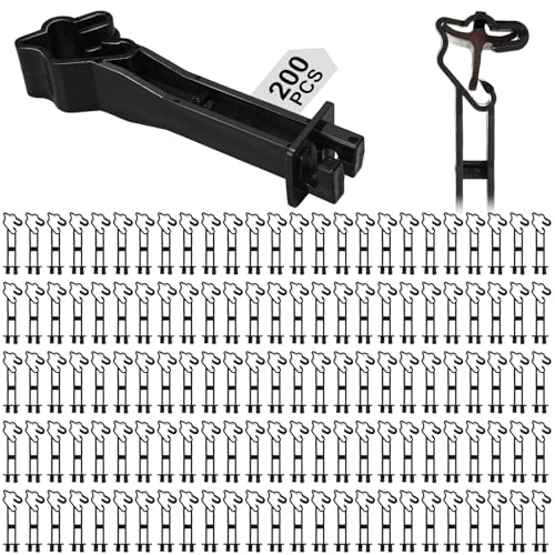 Image of Outus 200 Pcs Reversed Extender Electric Fence T Post Insulators Snap Fit T Post Insulators for Electric Fence Wire Yard Agricultural Ranchers Farm (Black)