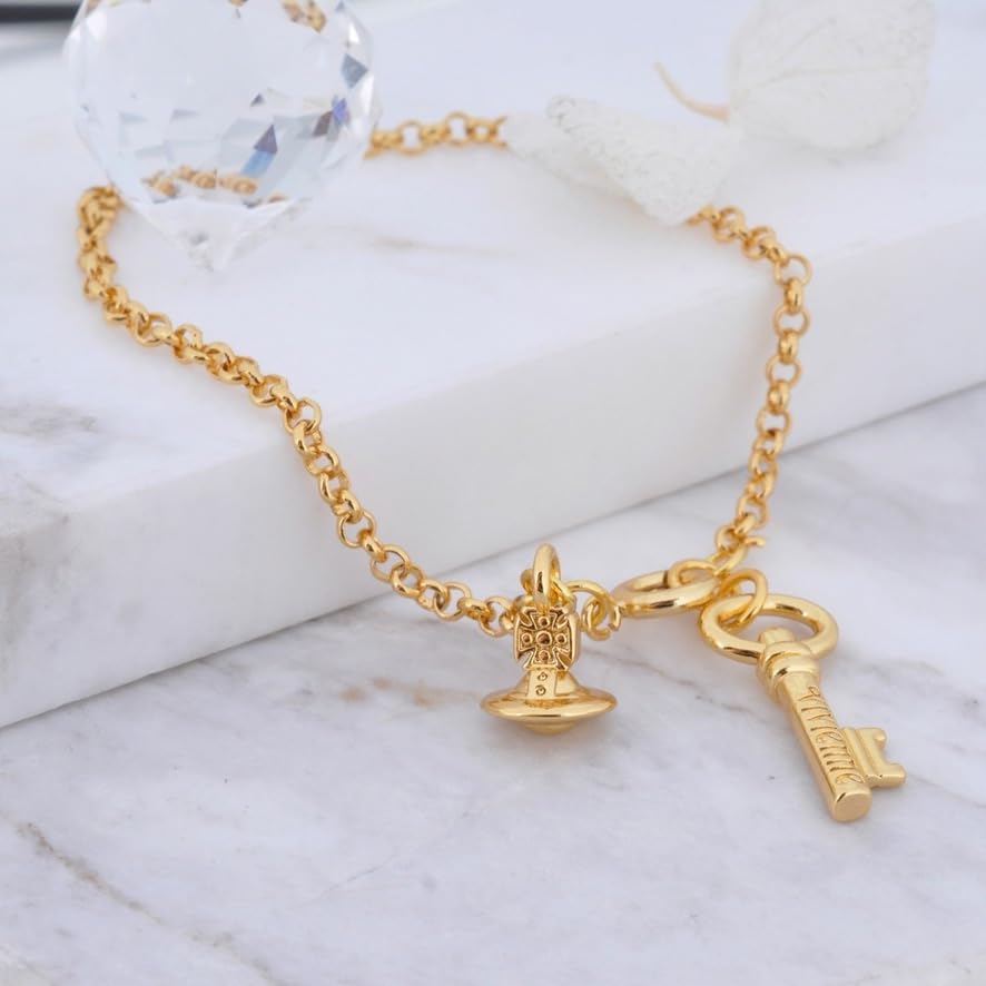 Alloy Key Saturn Bracelet for Women – Handmade Punk Planet Charm Jewelry with Elegant Celestial Design2