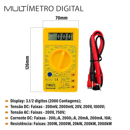 ELITE SUPERFLEX - Kit Alicate Decapador + Multímetro Digital Profissional Elite