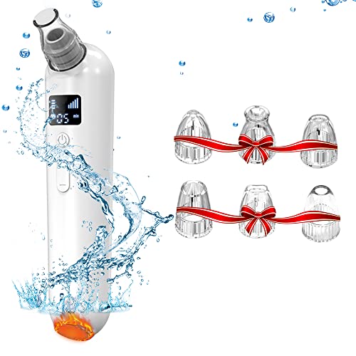Blackhead Remover Pore Vacuum, Pore Removal Tool Upgraded Facial Pore Cleaner with Heat Compress, Electric USB Rechargeable Blackhead Remover Tools with 6 Probes