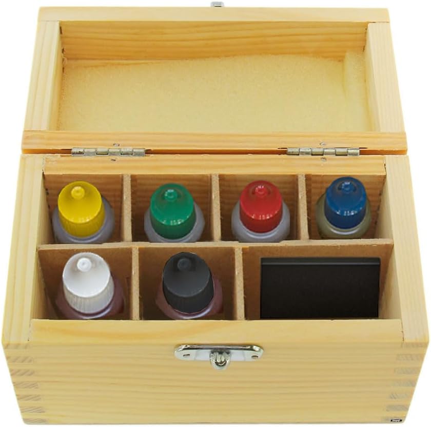 Professional Jewelry Testing Kit 10K 14K 18K 22K Gold Silver Platinum with Scratch Stone & Wooden Storage Box