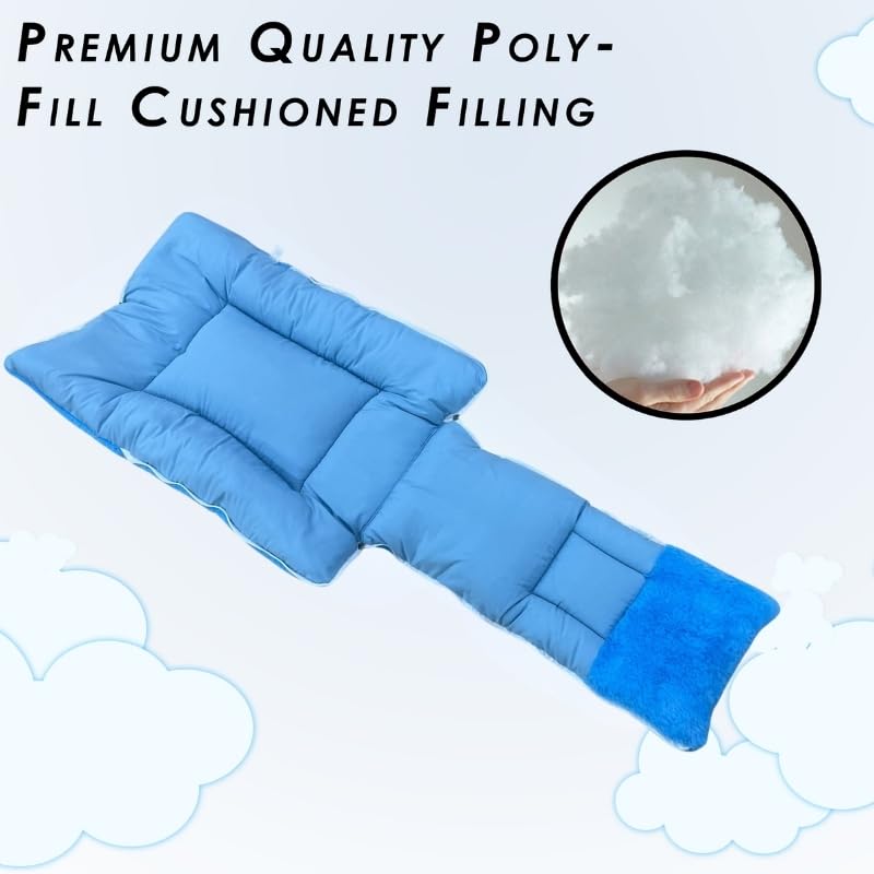 Image of VOIDROP Velvet Blue 3 in 1 Baby Sleeping Bag & Carry Nest | Cotton Bedding Set for Infants & New Born Baby | Portable /Travel & Skin Friendly | 0-6 Months