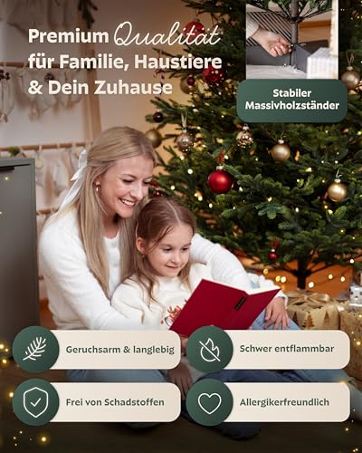 Håvn ® Künstlicher Weihnachtsbaum 180 cm Livgrön – Nordmanntanne aus 100% PE-Spritzguss, über 2.400 Spitzen… – Ansicht 4