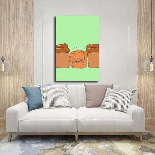 Impression sur toile chat japonais vert de qualité supérieure - 5