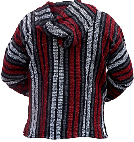 Del Mex Mexican Baja Hoodie Hippie Surf Poncho Sweater Sweatshirt Pullover Jerga4
