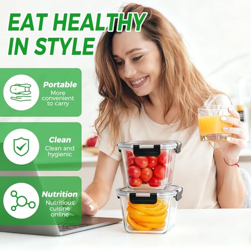 Hoenjuno 32oz Glass Soup Containers