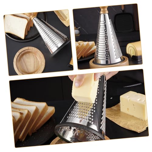 Rallador de Queso OUNONA Acero Inoxidable con Mango de Madera miniatura 4