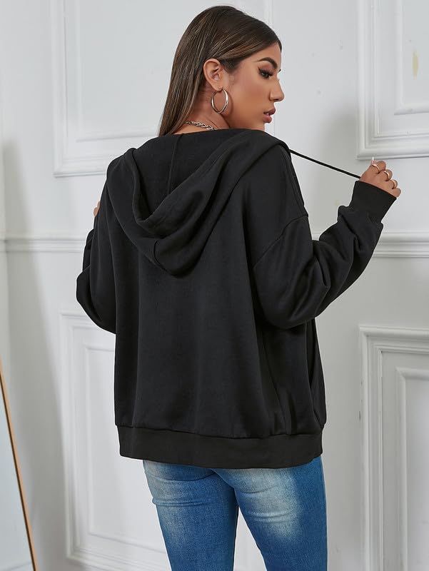 Image of Imsa Moda Women's Polycotton Fleece Plain Full-Zip Hooded Winter Jacket | Casual Hoodie with Kangaroo Pocket | Comfortable Warmwear