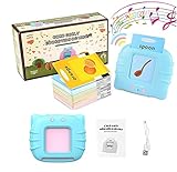 VGRASSP Flash Card Game for Kids Talking English Words Card Toy Preschool Learning Reading Interactive Toy for Kids, Sky Blue