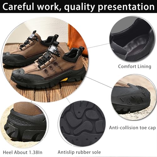 Men's Fashion Hiking Shoes Comfort Platform Anti-Collision Toe Cap Lace-Up Anti-Slip Wear-Resistant Sneakers for Trail Travel Outdoor2
