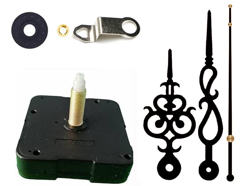 Image of YOPY� Quartz Machine for Big Size Wall Clock,Battery Operated,Clock Movement Machine with Needles and Hook 28 MM (Needles : Antique Black)
