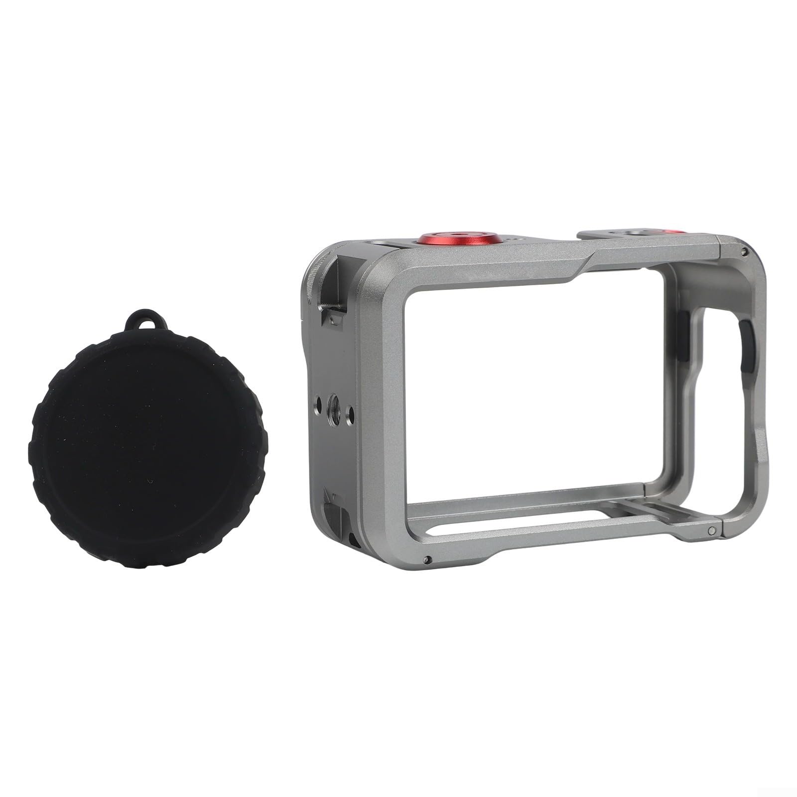 Aluminiowa klatka do DJI do osmo Action 6, metalowa rama ochronna z podwójnym otwieraniem, lekka obudowa z ochroną obiektywu do zdjęć na świeżym powietrzu, czarna