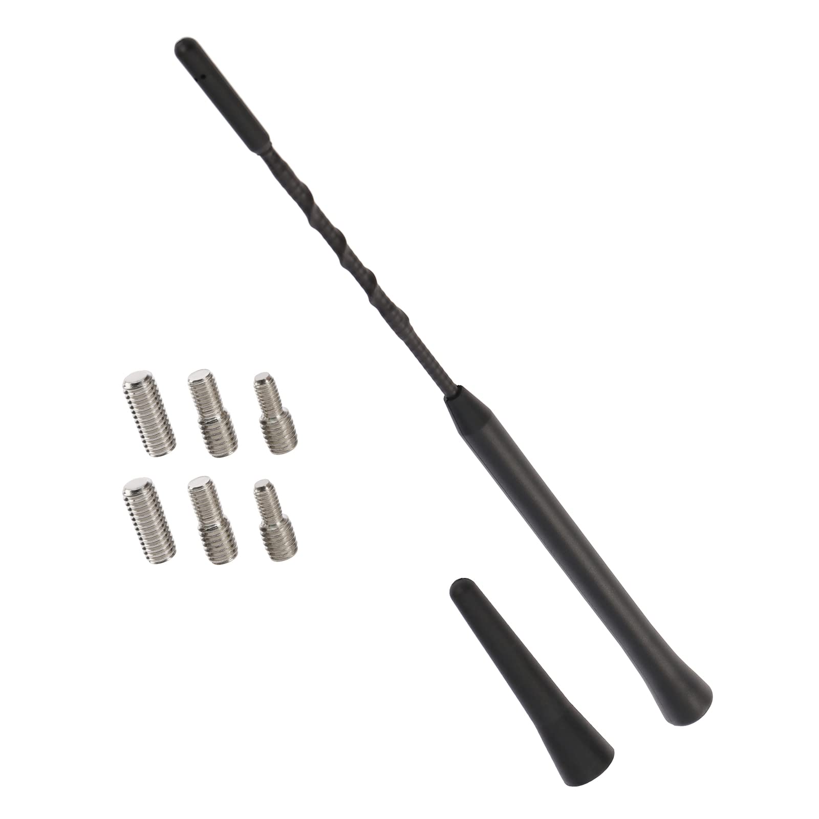 Navitec24 Autoantenne, 280 mm, radio, 16 V, antennestang, auto-adapter, TRIPLEX FM, compatibel met Audi BMW, Chevrolet, Citroën, Fiat, Ford, VW, stoel, Skoda, Opel, Corsa Renault, CLIO Twingo