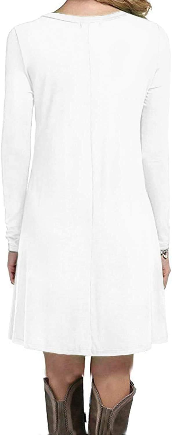 MOLERANI Women's Casual Simple Long Sleeve T-Shirt Loose Dress - Image 2