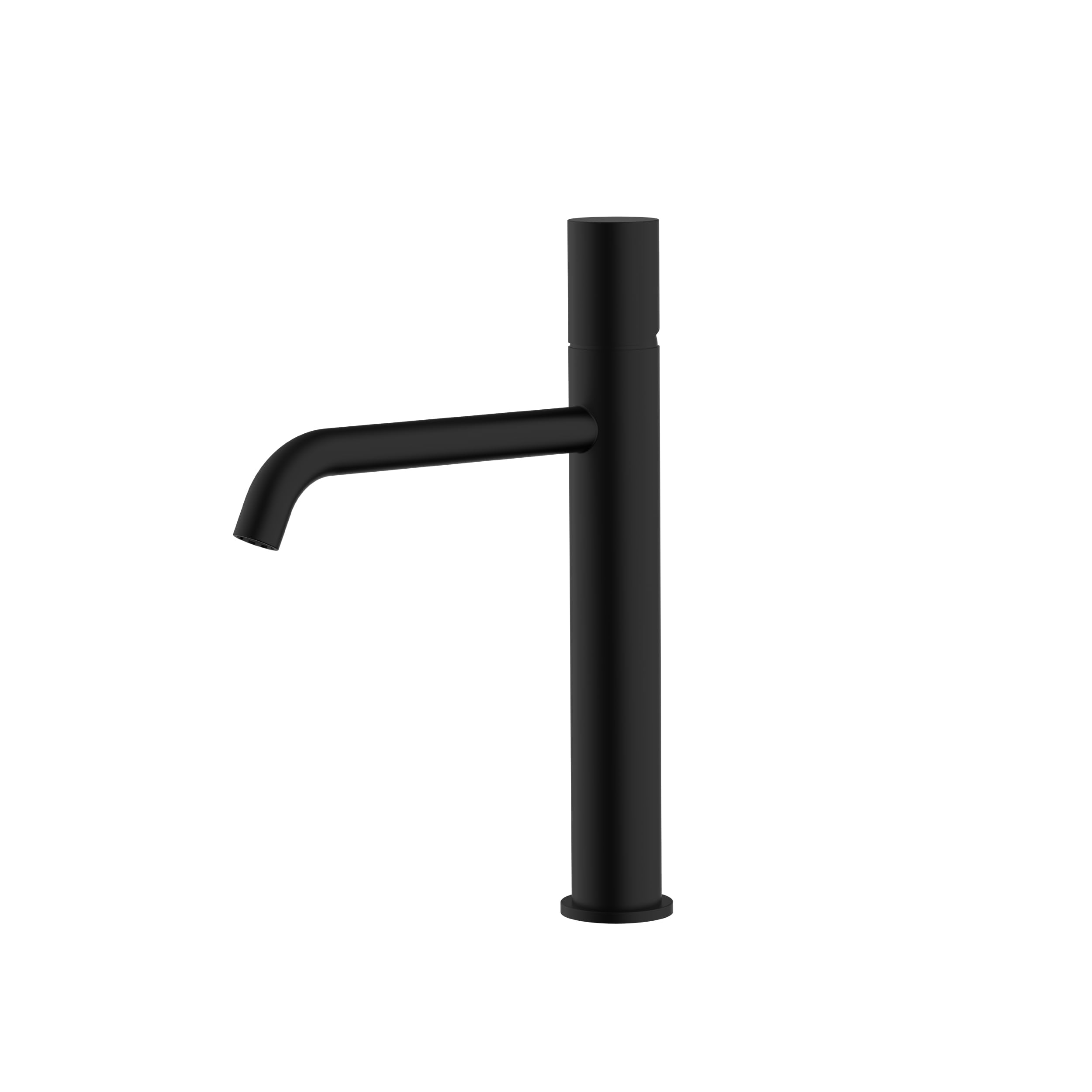 BAIKAL Grifo Lavabo Monomando en Acero Inoxidable SUS304. Grifo en Negro Mate. Caño Alto. Grifo Agua Fría/Caliente. Ahorro de Agua. Fácil Instalación. Modelo ROMA L