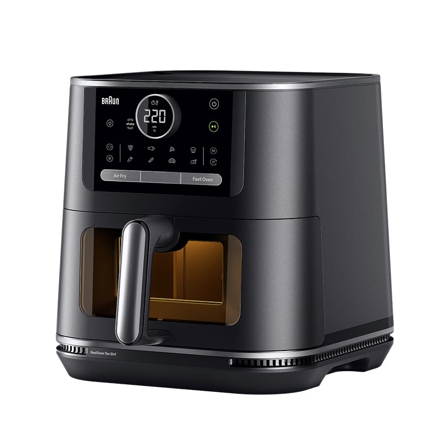 Braun MultiFry 7 - Friggitrice ad Aria 8L, 20 Programmi, 2200W, Nero Opaco